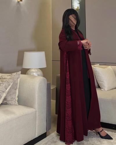 عباية كريب اندونيسي مع دانتيل مبطن شيفون القصة كلو...