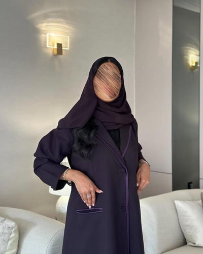 عباية بليزر مبطن كتان بنفسجي