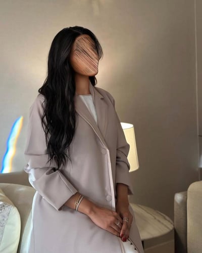 عباية بليزر مبطن كتان بيج