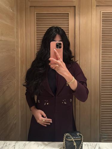 عباية كريب لون بنفسجي مع كرستال قصة نص كلوش