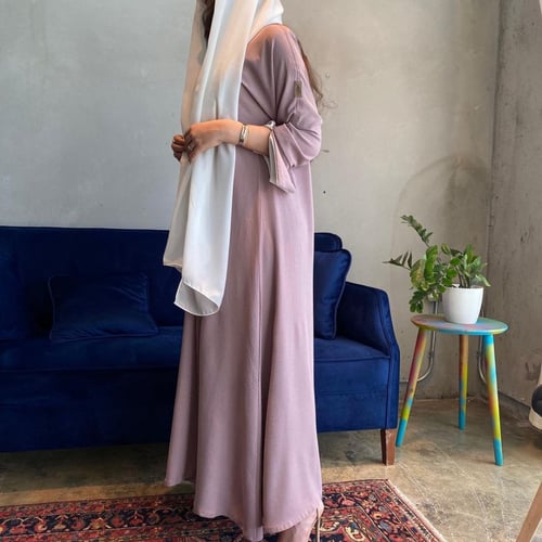 عباية لنن امريكي نود ، الكم مبطن ابيض ، قصة كلوش