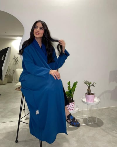 عباية لنن امريكي نص بشت تركواز