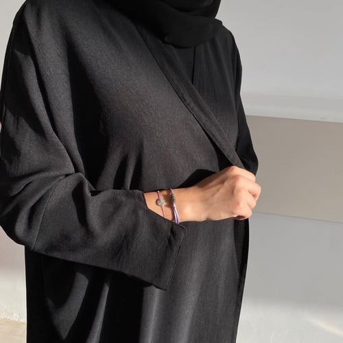 عباية لنن أسود نص بشت