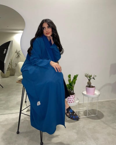 عباية لنن امريكي نص بشت تركواز