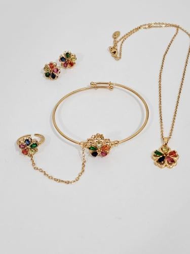 طقم بنات زركون شكل الورده