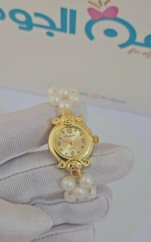 Gold pearl watch for children