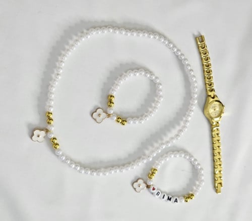 طقم بنات انيق ساعه مع سلسال واسوره وخلخال