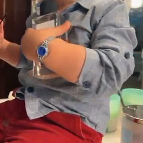 ساعة يد للأطفال فضي ميناء ازرق