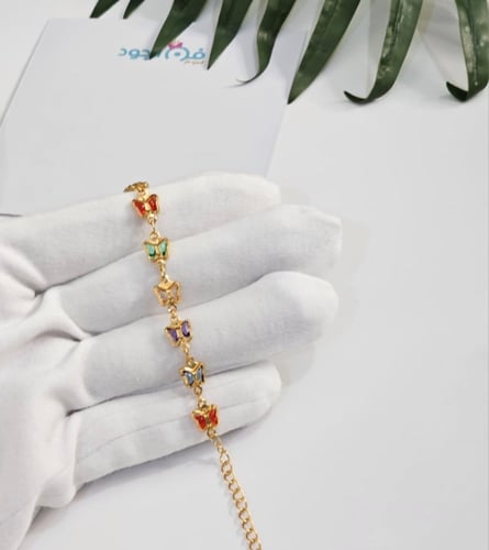 خلخال الفراشات مطلي ذهب