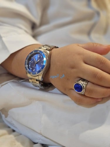 ساعة اولاد مع خاتم متوفر لونين ازرق واسود