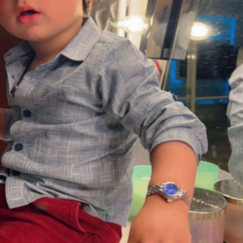 ساعة يد للأطفال فضي ميناء ازرق