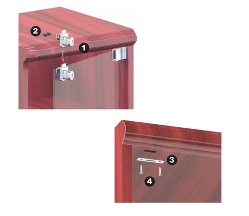 قفل باب او طاولة زجاج مستطيل لون كروم