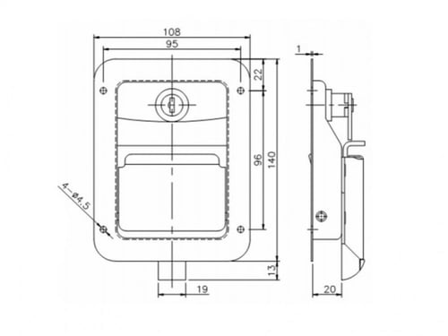 قفل صندوق حديد حجم كبير B06003