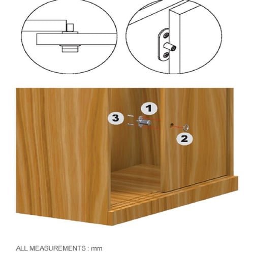 قفل درج ضغط مسمارين طول الرقبه 39 ملي
