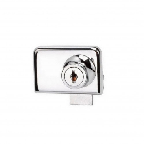 قفل باب او طاولة زجاج مستطيل لون كروم