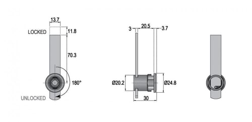 قفل درج صيخ طول الصيخ كامل 93 ملي