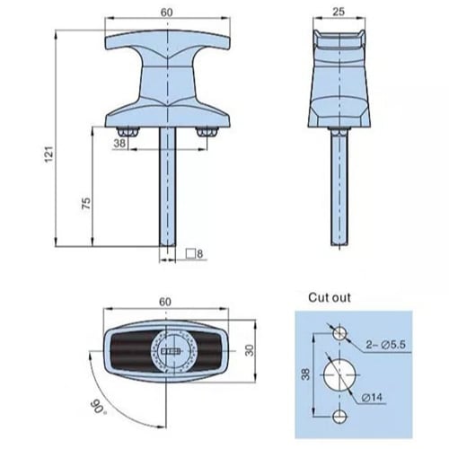 قفل صندوق حديد + شد سيارات الرحلات B06002