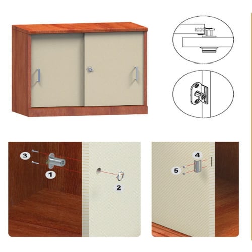 قفل درج ضغط مسمارين لسان