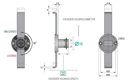قفل درج صيخ معكوف