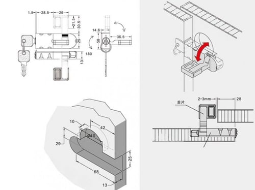 قفل باب دولاب سحاب