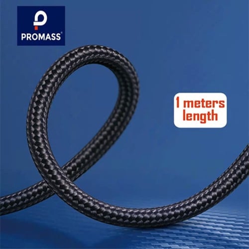 كيبل اوكس aux ايفون 1 متر بروماس - PROMASS اسود