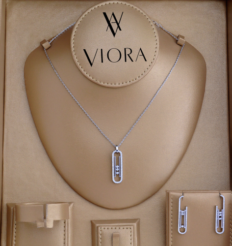 طقم زركون ناعم تصميم ألماس