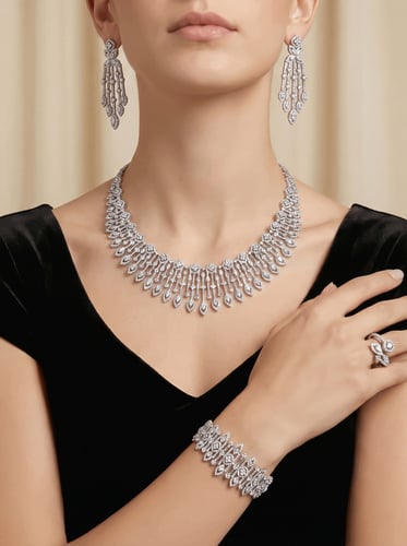 طقم زركون تصميم ألماس