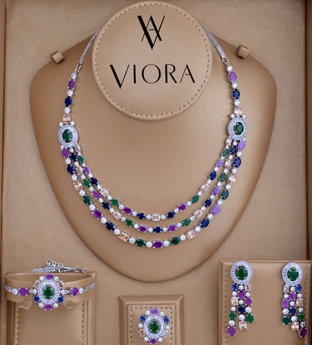 طقم زركون تصميم ألماس