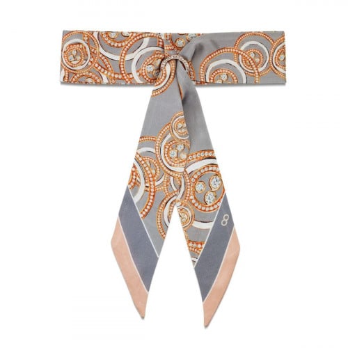 سكارف حريري داكن و روز قولد من ماركة انفينيتي البر...