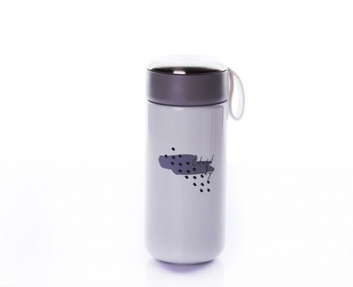 حافظة ماء و مشروبات مع حامل اليد ( رصاصي) 300 مل