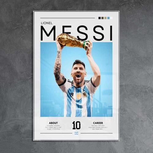 لوحة معدنية | بوستر ليونيل ميسي بطل كأس العالم مع...