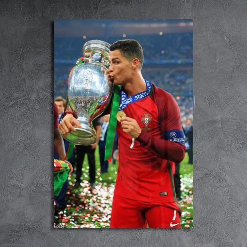 لوحة معدنية كريستيانو رونالدو - تتويج اليورو 2016