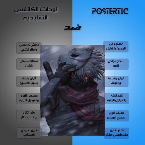 لوحة معدنية | بوستر كاكاشي هاتاكي من أنمي ناروتو ب...