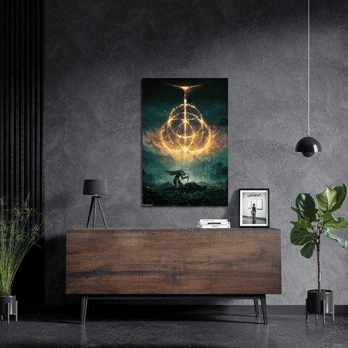 لوحة معدنية - بوستر لعبة إلدن رينج (الغلاف الرسمي)