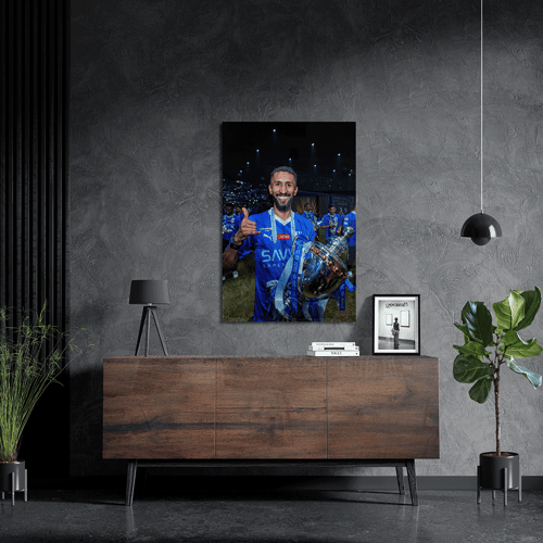 لوحة معدنية سلمان الفرج تتويج دوري روشن