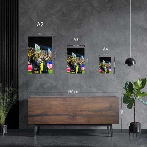 لوحة معدنية سيلفي كريم بنزيما وموسى ديابي مع الجمه...