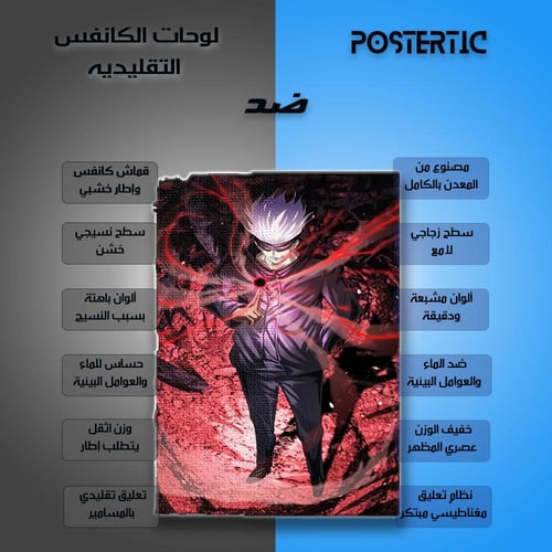 لوحة معدنية | بوستر مميز لـ غوجو ساتورو من أنمي جو...