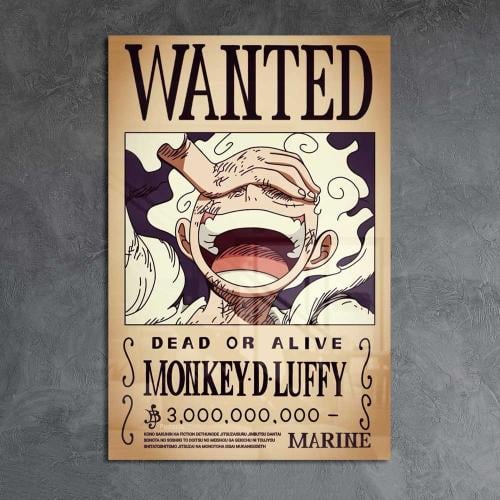 لوحة معدنية بوستر تصميم ون بيس لوفي - مكافأة المطل...