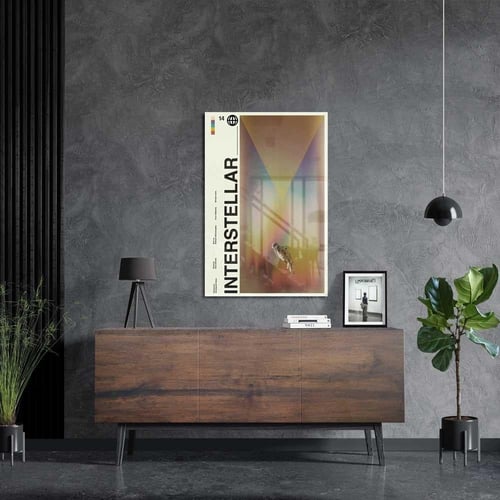 لوحة معدنية | بوستر Interstellar: رائد فضاء وتكوين...