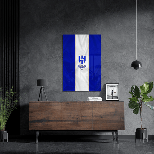 لوحة معدنية علم شعار نادي الهلال