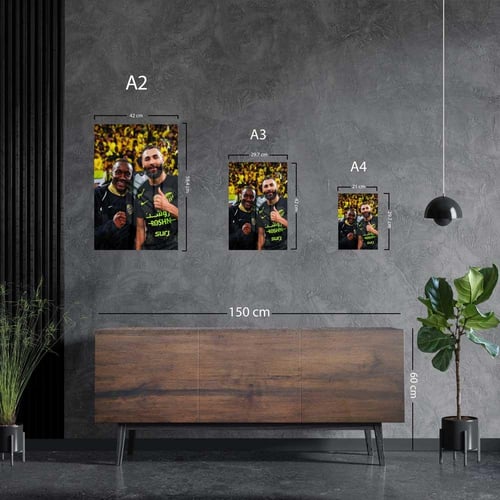 لوحة معدنية كريم بنزيما وموسى ديابي