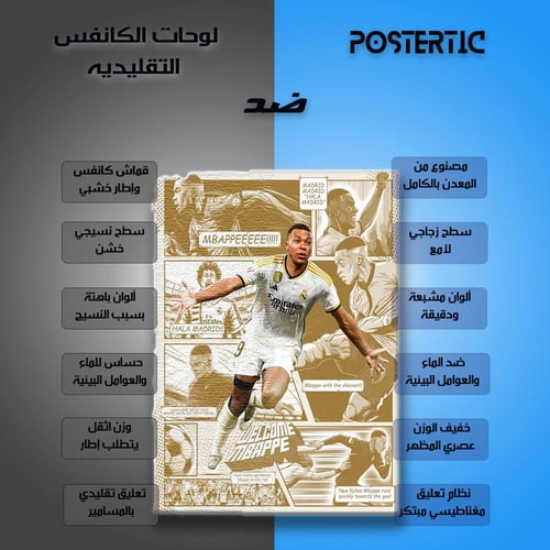 لوحة معدنية | بوستر مبابي : مرحباً بك في مدريد