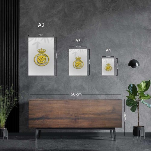 لوحة معدنية شعار نادي النصر بتصميم انيق