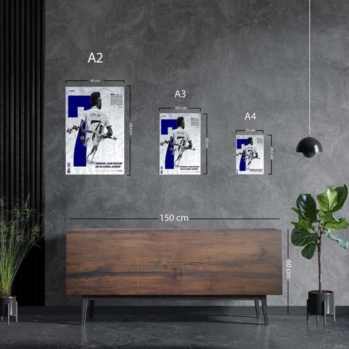 لوحة معدنية | بوستر فينيسيوس: تصميم جذاب للبرازيلي