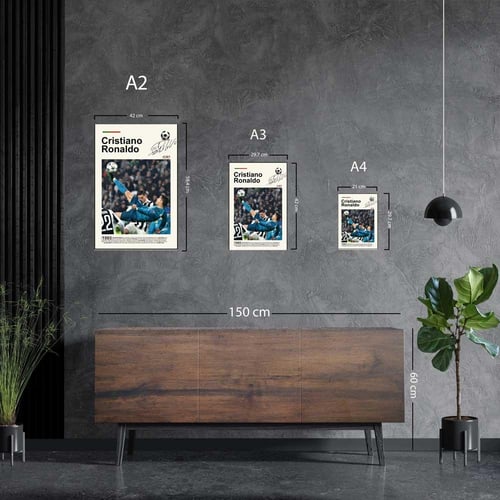 لوحة معدنية | بوستر هدف رونالدو الأسطوري في دوري ا...