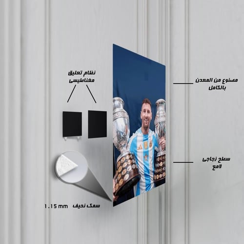 لوحة معدنية ليونيل ميسي - ملك الكأسين - كوبا أمريك...