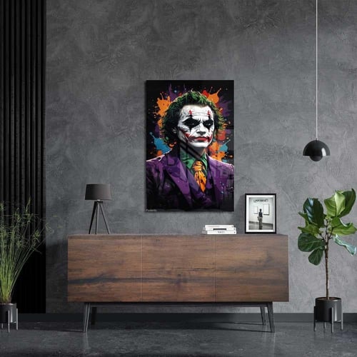 لوحة معدنية | بوستر الجوكر: تصميم تجريدي وملون