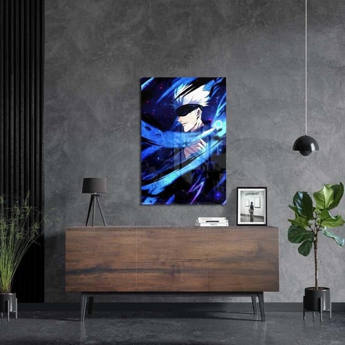 لوحة معدنية | بوستر فاخر لغوجو ساتورو من أنمي جوجو...