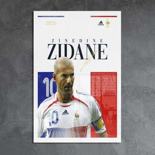 لوحة معدنية | بوستر زين الدين زيدان "زيزو" أسطورة...