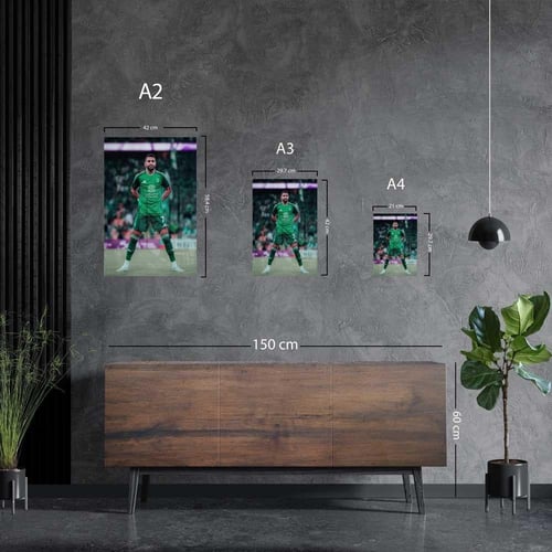 لوحة معدنية رياض محرز نادي الاهلي السعودي